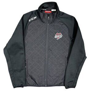 CCM Guelph Storm OHL Full Zip Up Quilted Track Jacket Windbreaker Black Small